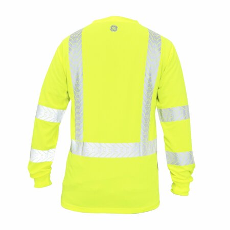 Ge HV Safety T-Shirt, Long Sleeve, Black Bottom, 2XL GS118G2XL